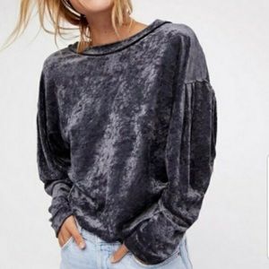 Free People Crushed Velvet Sweatshirt